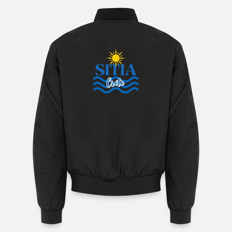 Soleil et ondes de Crète - Bomber unisexe - noir