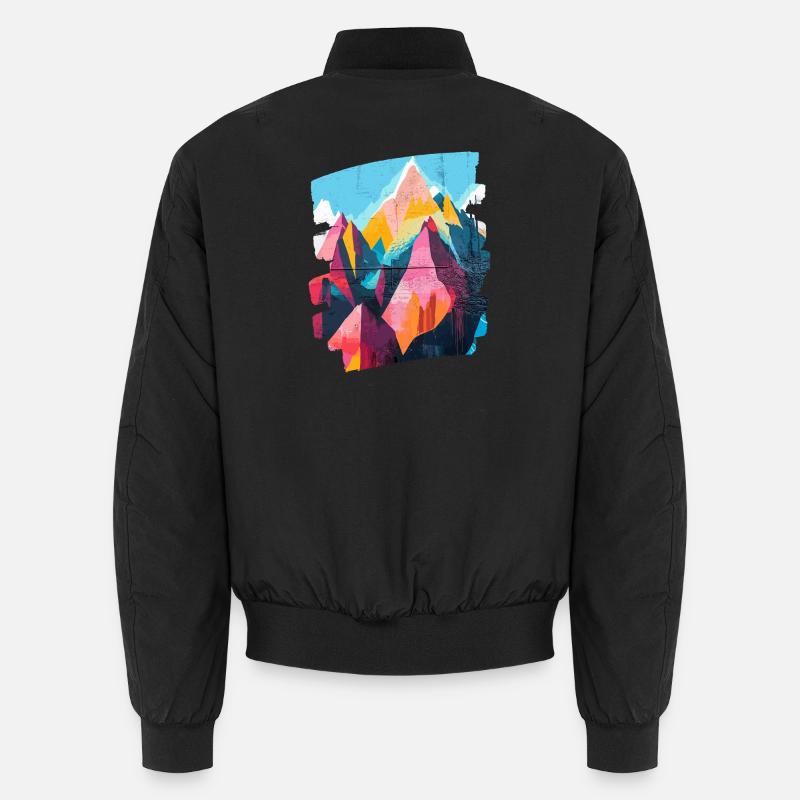 Mountains - Unisex Bomber Jacket - black