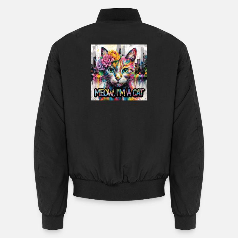 Artful Cat Version 2 - Unisex Bomber Jacket - black