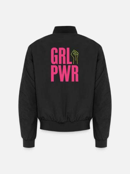Frauen Power GRL PWR Girl Patriarchat Feminismus - Unisex Bomberjacke - Schwarz