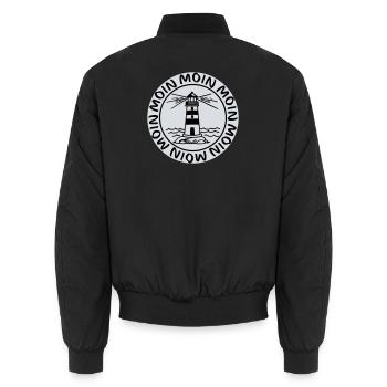 Phare de Moin Moin – Conception côtière maritime - Bomber unisexe - noir - Dos - AI Model Male 185 light (185cm)