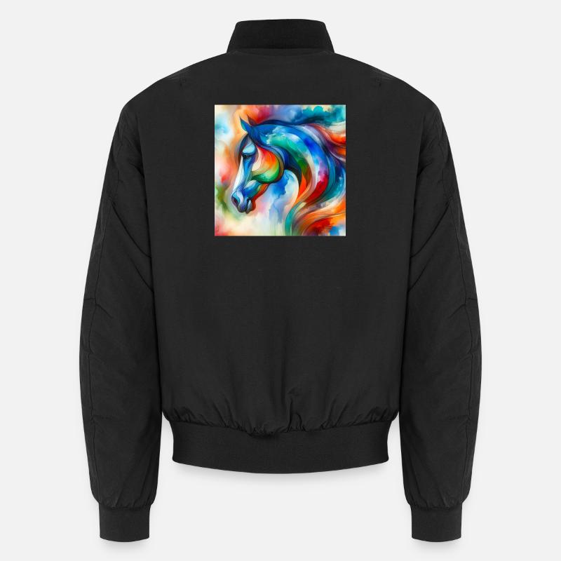 Pferdeportrait abstrakt Unisex Bomberjacke