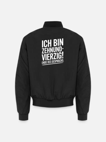 Ich bin Zehnundvierzig Geschenk Für 50. Geburtstag - Unisex Bomberjacke - Schwarz