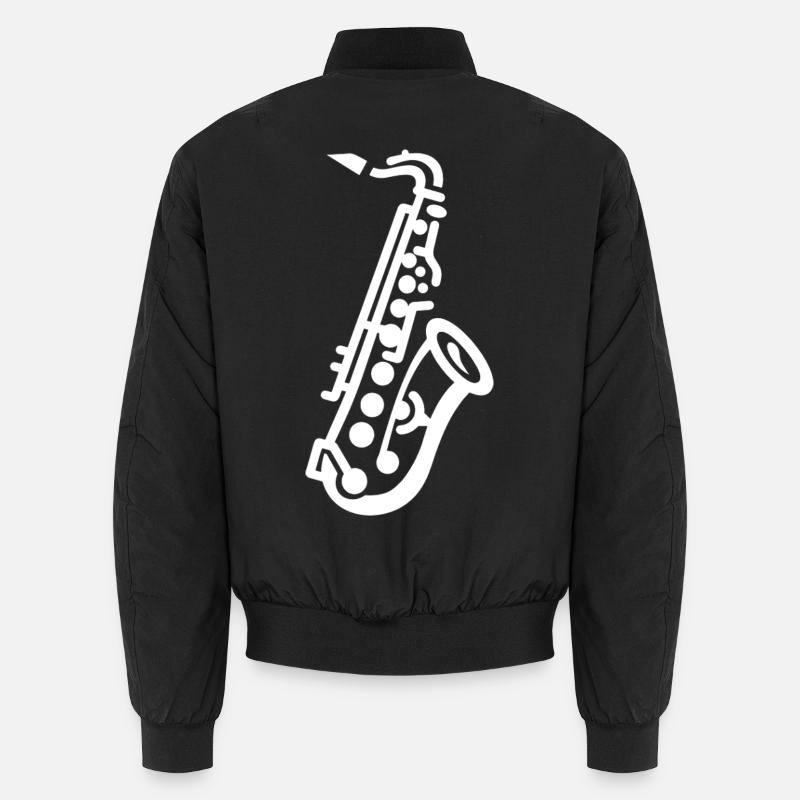 Dessin de saxophone - Bomber unisexe - noir