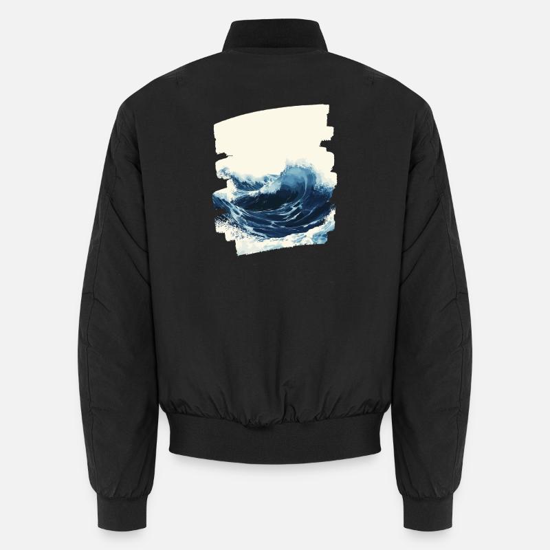 Waves and sea - Unisex Bomber Jacket - black