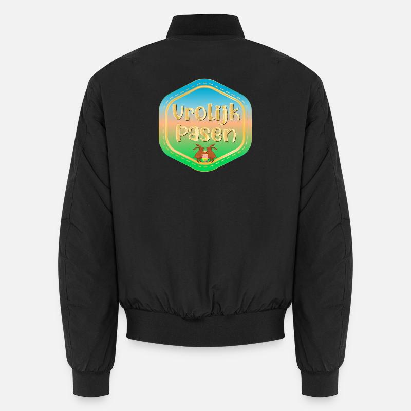 Happy Easter Easter bunnies - Unisex Bomber Jacket - black
