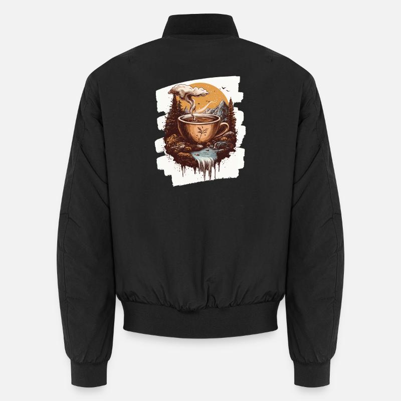 Coffee Coffee Coffee Lovers - Unisex Bomber Jacket - black