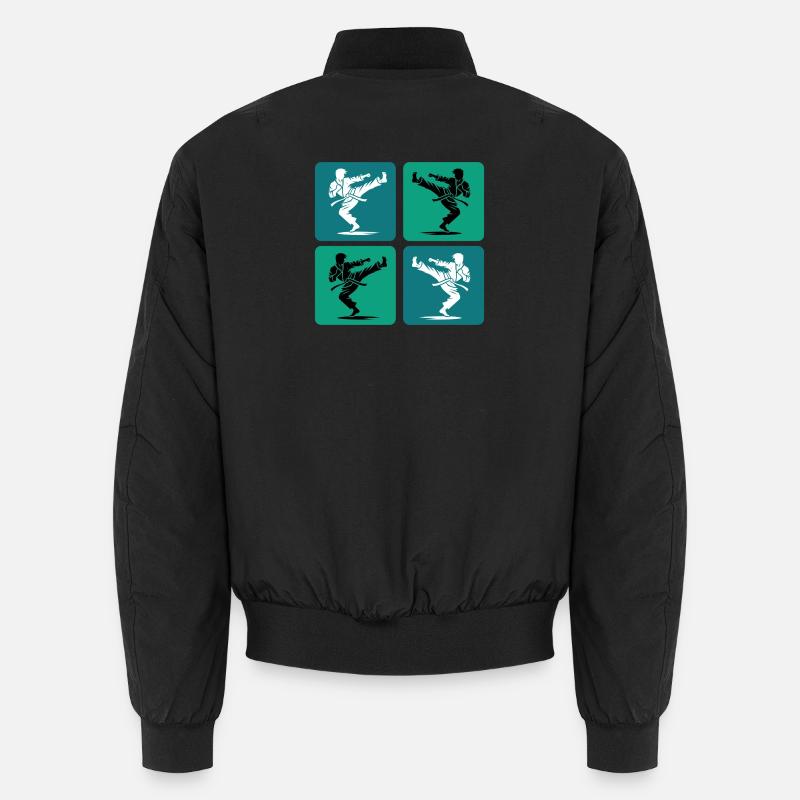 Karate Silhouette – Retro Style Unisex Bomberjacke