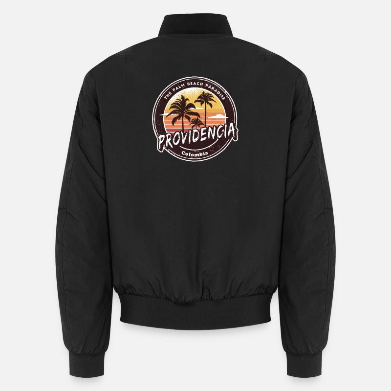 Providencia Palm Trees Beach Design Unisex Bomber Jacket