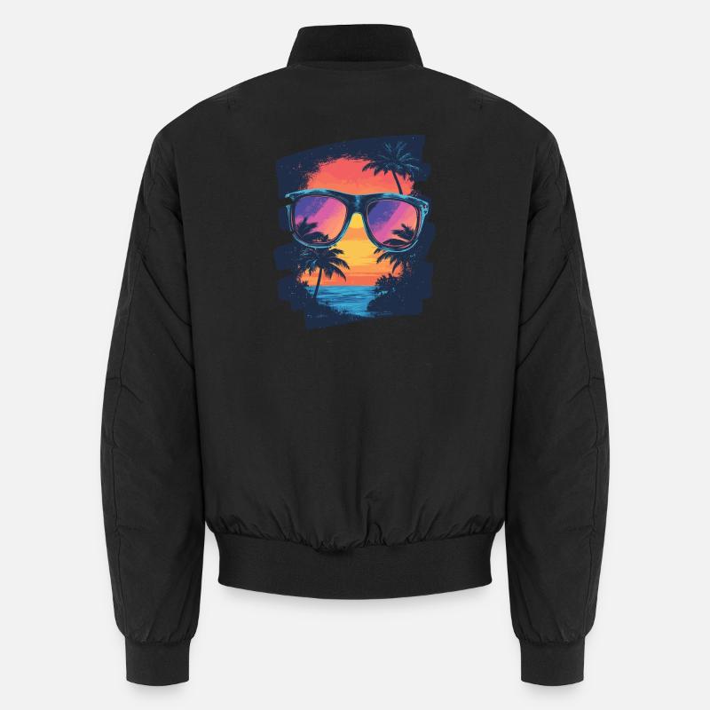 Sunglasses Palm Trees Summer Unisex Bomber Jacket