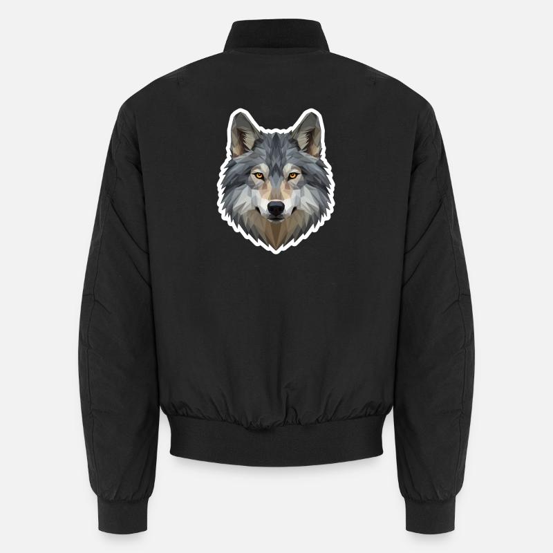 Geometric Wolf Unisex Bomber Jacket