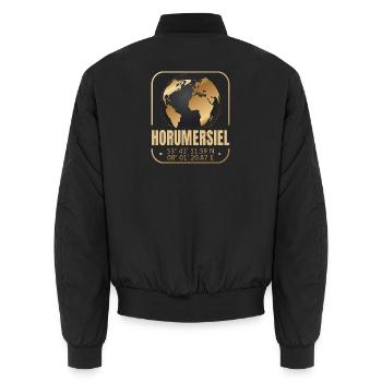 Horumersiel - Unisex Bomberjacke - Schwarz - Hinten - AI Model Male 185 light (185cm)