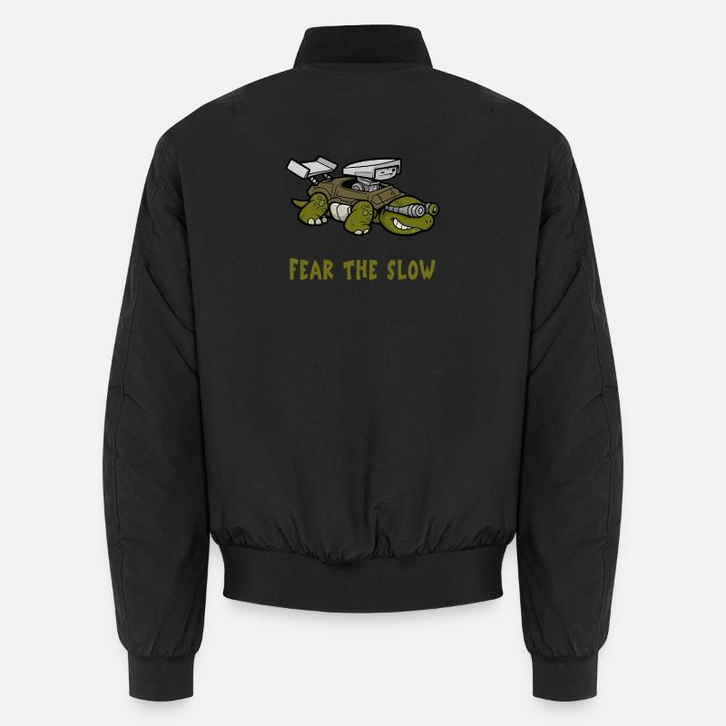 Fear of slowness turtle - Unisex Bomber Jacket - black