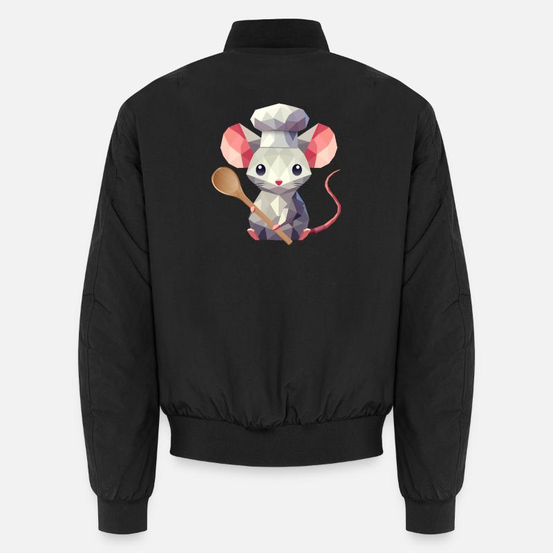 Culinary charm in polygon style - Unisex Bomber Jacket - black