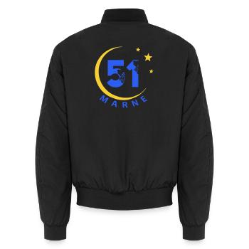 51 - Unisex Bomber Jacket - black - Back - AI Model Male 185 light (185cm)