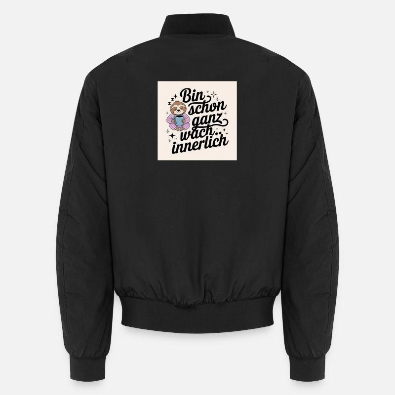 Müder Faultier mit Kaffeetasse Unisex Bomberjacke