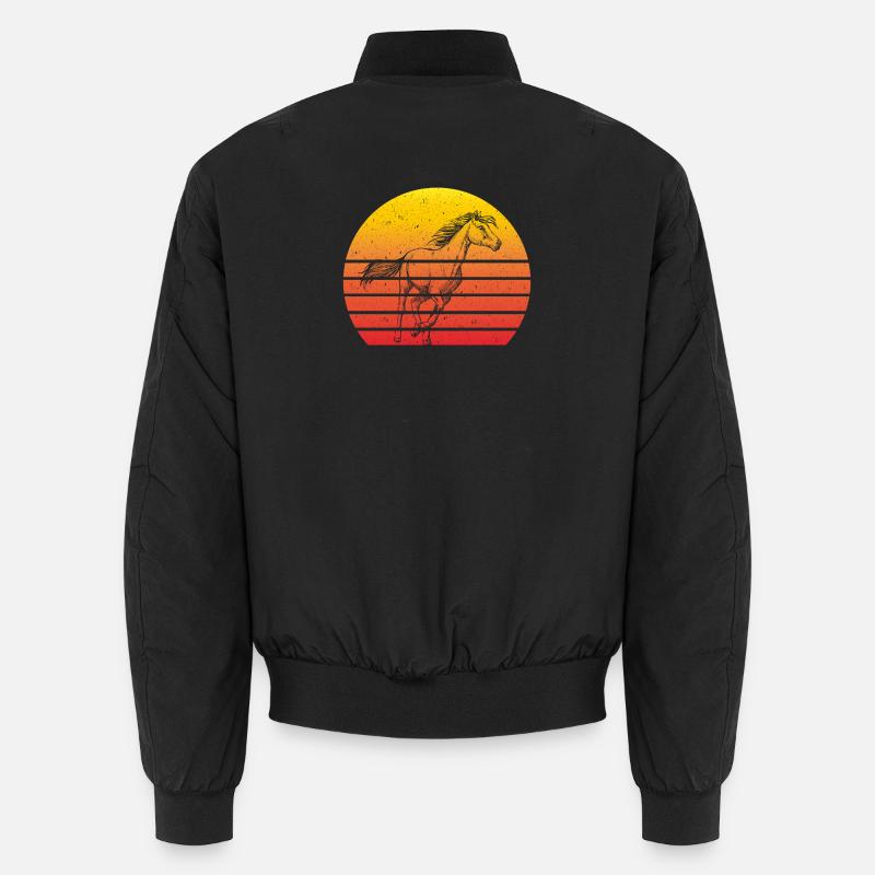 Pferd Motiv Retro Sunset Unisex Bomberjacke