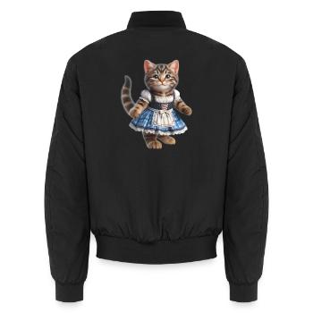 Mignon petit chat en dirndl - Bomber unisexe - noir - Dos - AI Model Male 185 light (185cm)