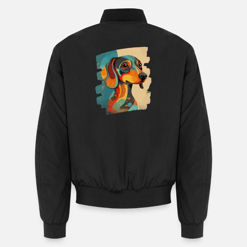 Dachshund - Unisex Bomber Jacket - black