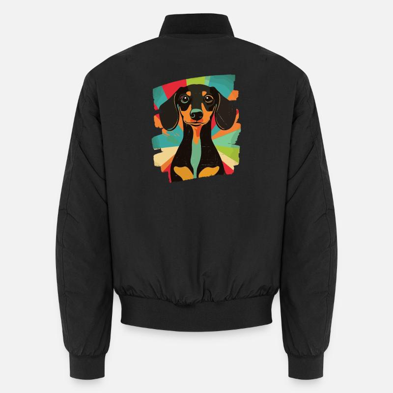 Dackel Dachshund - Unisex Bomberjacke - Schwarz
