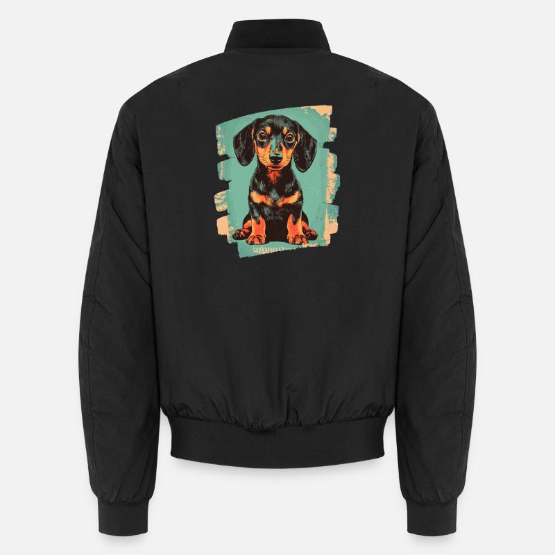 Dackel Dachshund - Unisex Bomberjacke - Schwarz