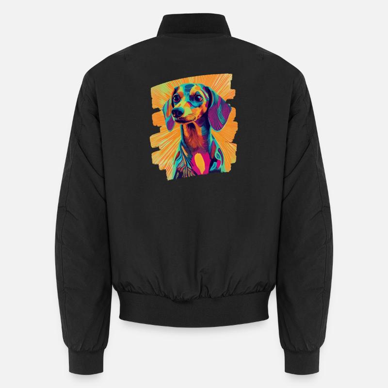 Dackel Dachshund - Unisex Bomberjacke - Schwarz