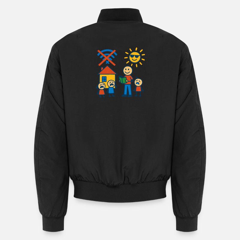 No Wi-Fi, no pity - Unisex Bomber Jacket - black