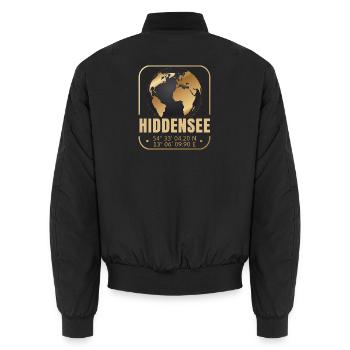 Hiddensee - Unisex Bomberjacke - Schwarz - Hinten - AI Model Male 185 light (185cm)