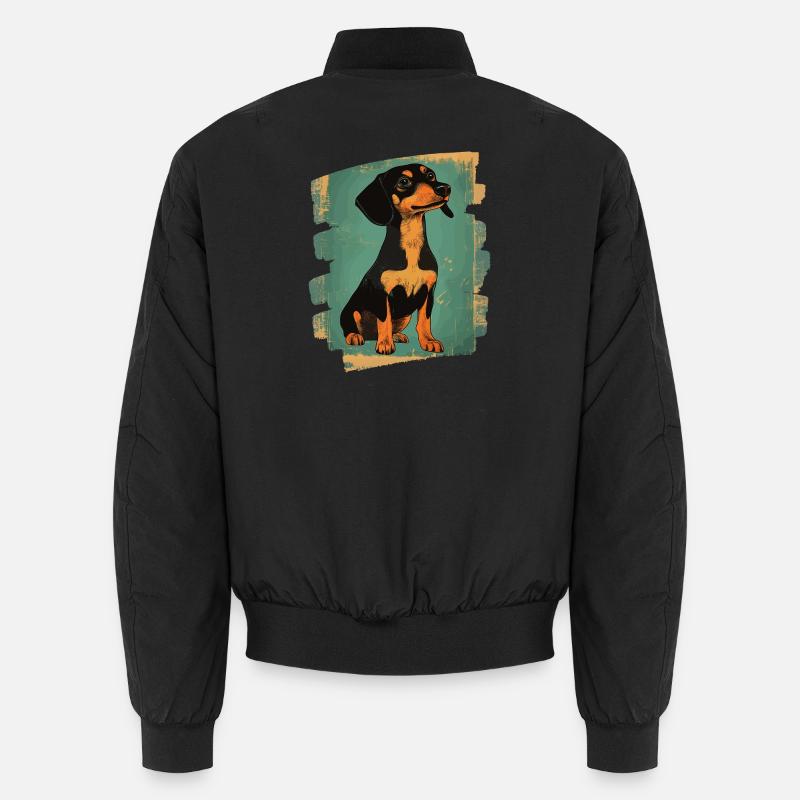 Dackel Dachshund - Unisex Bomber Jacket - black