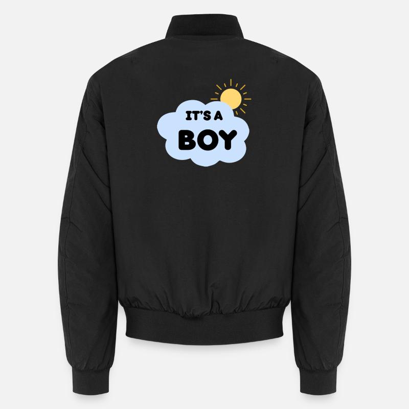 Durchsage Geburtsjunge Cloud Sun, es ist ein Junge Unisex Bomberjacke
