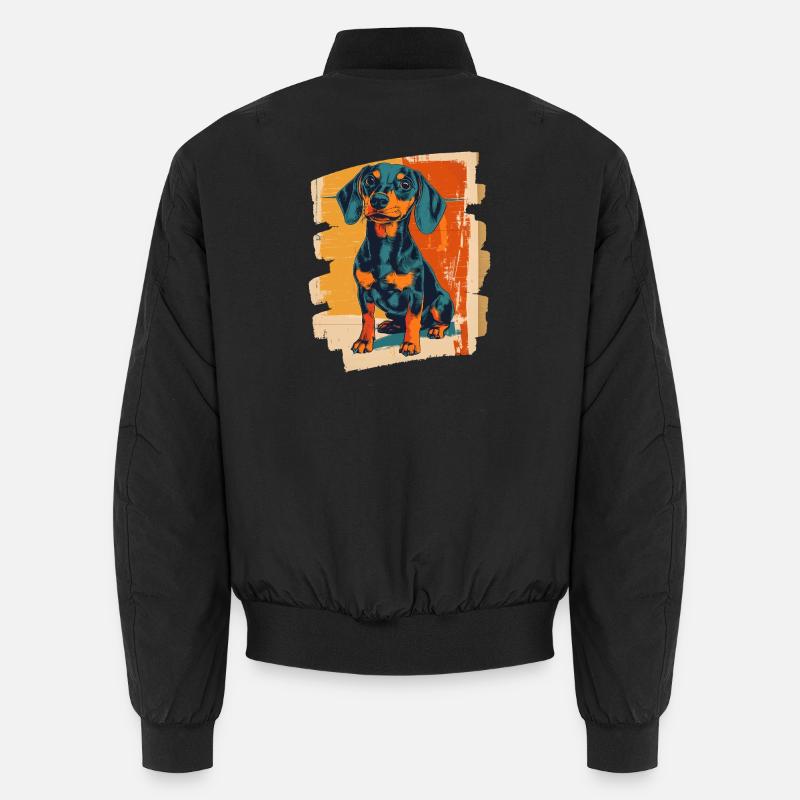 Dackel Dachshund - Unisex Bomberjacke - Schwarz