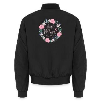 Best Mom ever - pink - Unisex Bomberjacke - Schwarz - Hinten - AI Model Male 185 light (185cm)