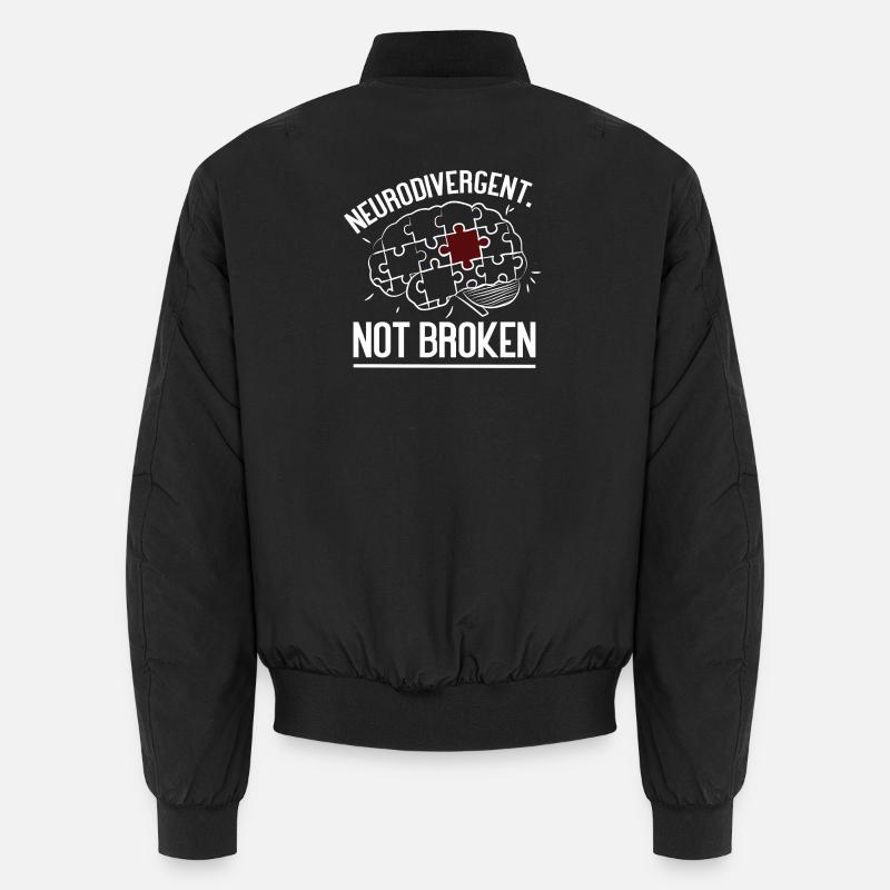 Neurodivergent Not Broken – Strong Mind Statement Unisex Bomberjacke