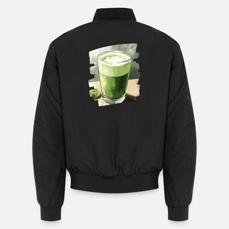 Matcha Latte Lover Green Tea Unisex Bomber Jacket
