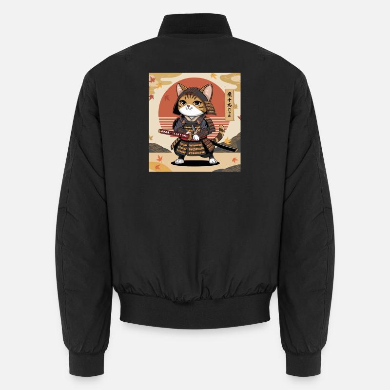 Samurai Cat – Japanese Warrior Cats Design Unisex Bomber Jacket