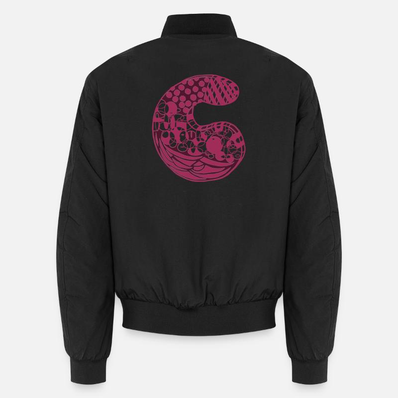 Buchstabe C mit Charakter in rot Unisex Bomberjacke