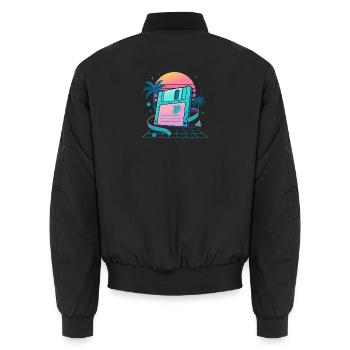 Retro Floppy Dream - Unisex Bomberjacke - Schwarz - Hinten - AI Model Male 185 light (185cm)