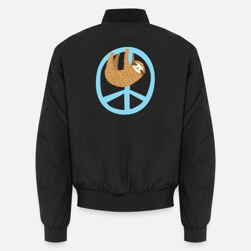 Faultier Peacezeichen - Unisex Bomberjacke - Schwarz