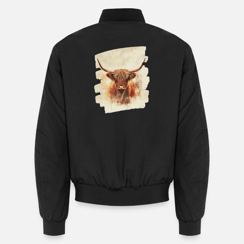 Scottish Highland cattle - Unisex Bomber Jacket - black