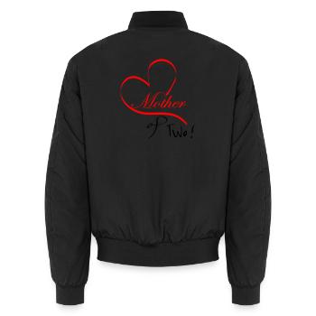 Mother of Two - Unisex Bomber Jacket - black - Back - AI Model Male 185 light (185cm)