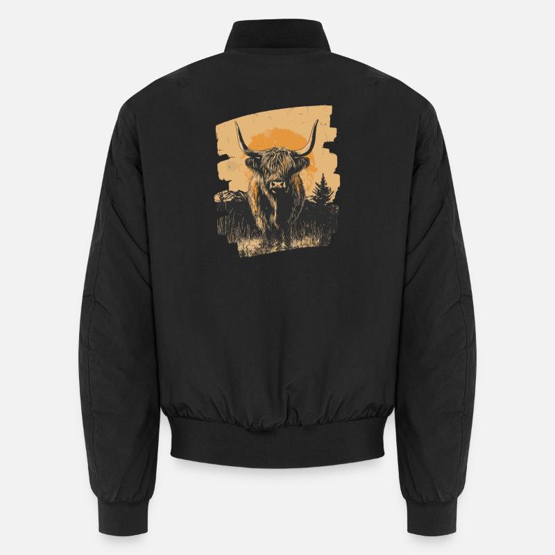 Scottish Highland cattle - Unisex Bomber Jacket - black