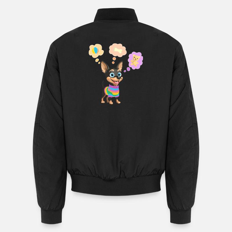 Süßer Hund im Regenbogenpullover für Kinder Unisex Bomberjacke