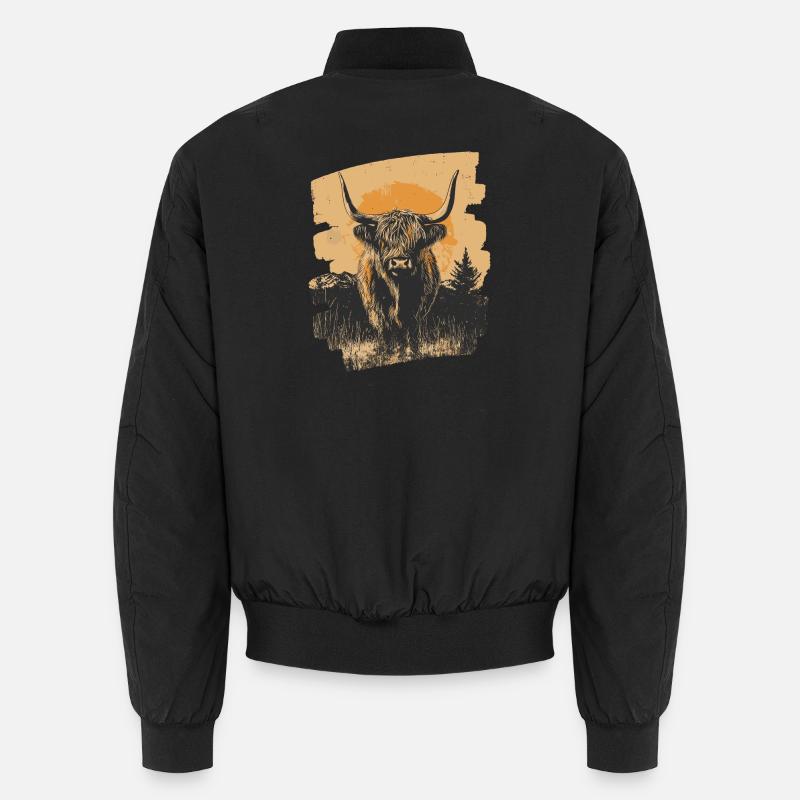 Scottish Highland cattle - Unisex Bomber Jacket - black