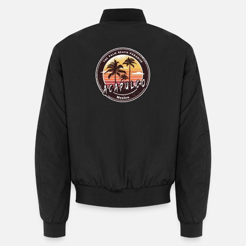 Acapulco Mexico Palm Trees Beach Design Unisex Bomber Jacket