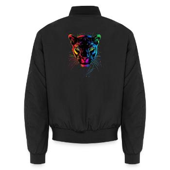 Panther Leopard Raubkatze Süße Großkatze Panter - Unisex Bomberjacke - Schwarz - Hinten - AI Model Male 185 light (185cm)