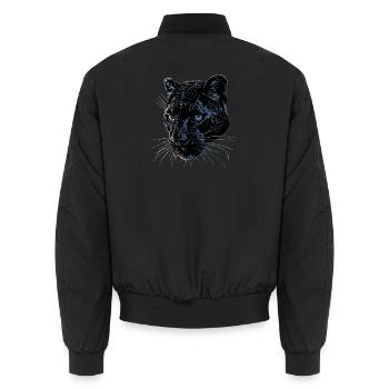 Panther Leopard Raubkatze Süße Großkatze Panter - Unisex Bomberjacke - Schwarz - Hinten - AI Model Male 185 light (185cm)