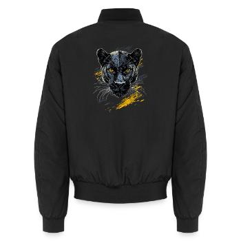 Panther Leopard Raubkatze Süße Großkatze Panter - Unisex Bomberjacke - Schwarz - Hinten - AI Model Male 185 light (185cm)