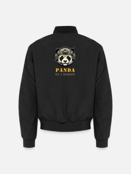 Panda in Mission / Military - Unisex Bomber Jacket - black