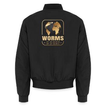 Worms - Unisex Bomberjacke - Schwarz - Hinten - AI Model Male 185 light (185cm)