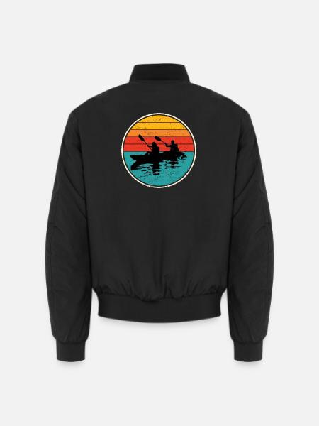 Sunset Kayak Duo Circle - Unisex Bomber Jacket - black
